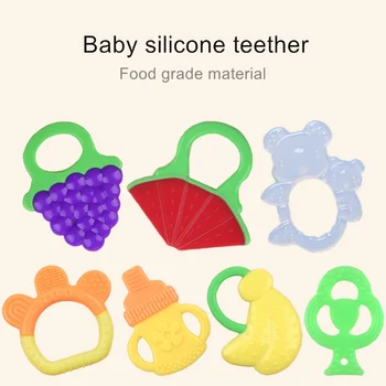 

MrY Food Grade Silicone Baby Teether Fruits Shape Newborn Gym Toys Infant Teething Teethers Safe Oral Care Products New