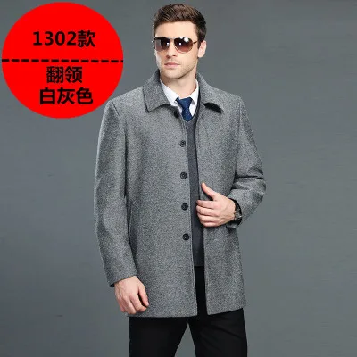Мужской на осень-зиму шерсть верхняя одежда шерстяное пальто большие размеры утолщение средней длины плюс бархат пальто Abrigo де Лана Casaco de la