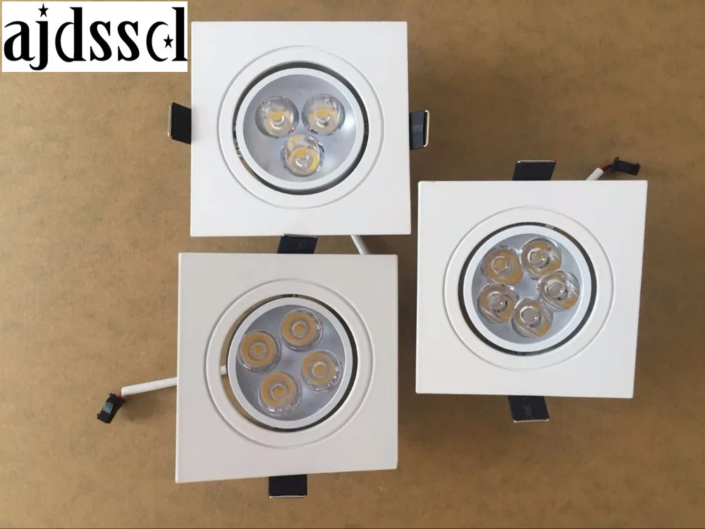 

1pcs square Dimmable Led downlight light Ceiling Spot Light 6w 8w 10w ac 85-265V ceiling recessed Lights Indoor Lighting