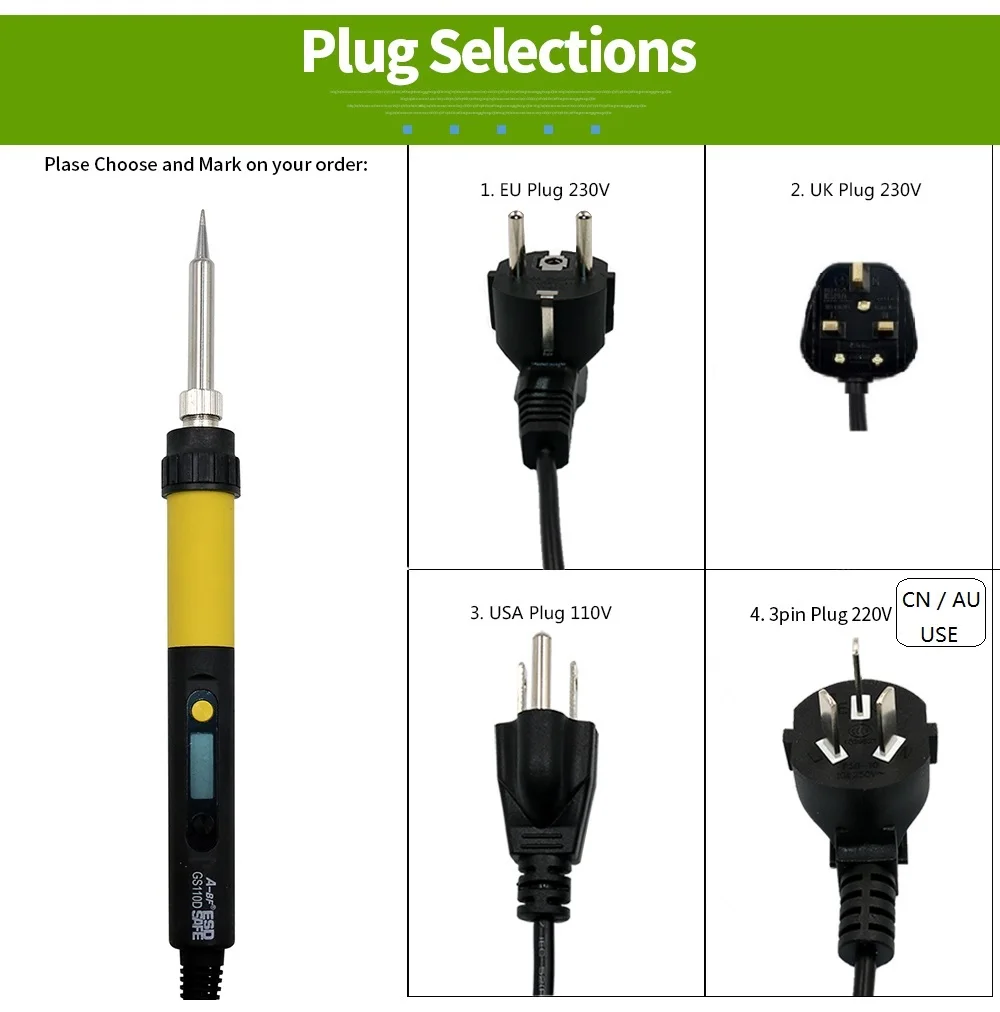 A BF GS110D 110 Вт 836D 60 комплект паяльника В 220 с цифровым ЖК дисплеем регулируемые