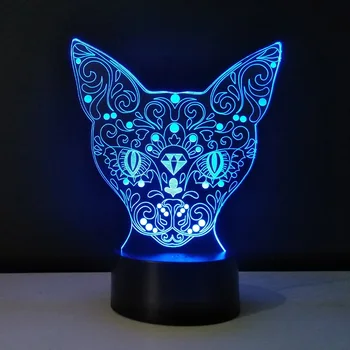 

3D Nightlight Colorful Desk Lamp Cat Shape Children Lampe de table LED Energy-Saving Lampade USB Bedroom Night light Luminaria