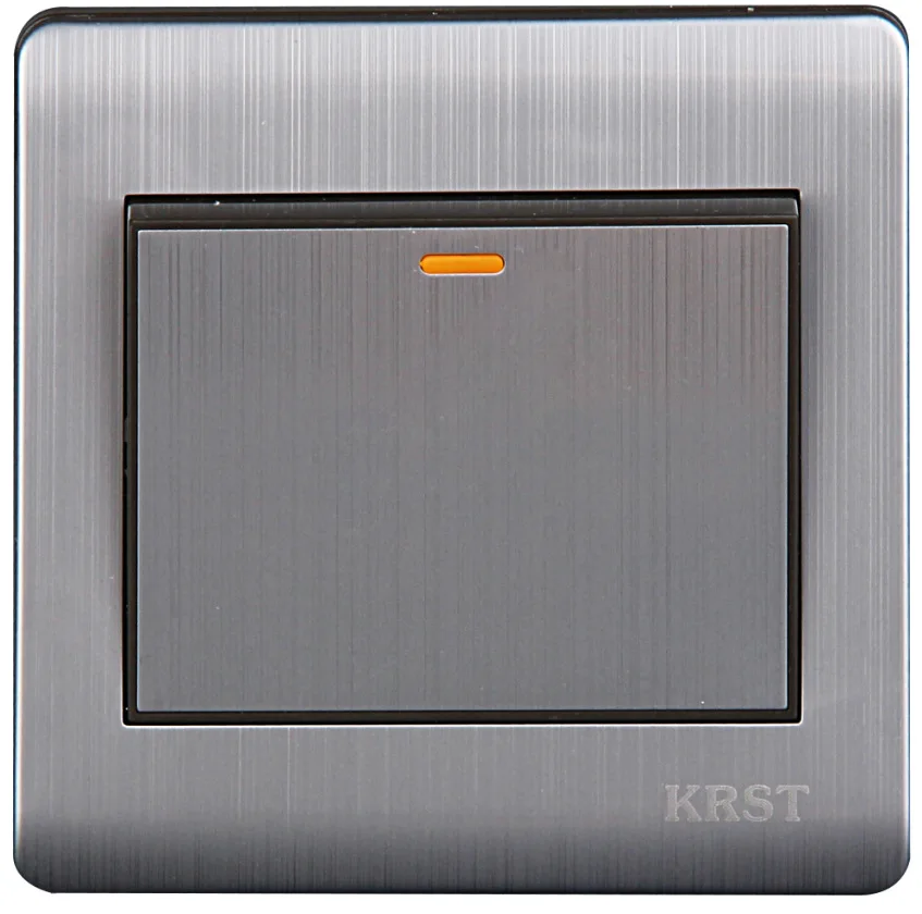 

Wall Lights Switch 1 Gang 1 Way 86Type Brushed Stainless Steel Switch Panel 10A AC110-250V