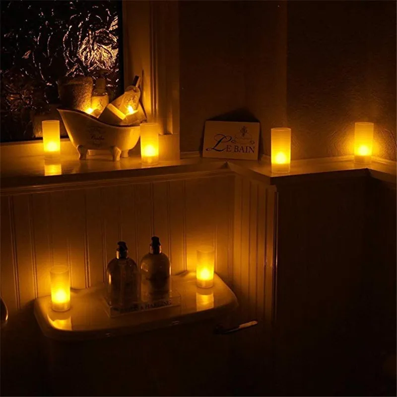  USB ChargeOne Piece Yellow Light LED Rechargeable Flameless Tea Light Candle With USB Flameless Cha - 33048962509