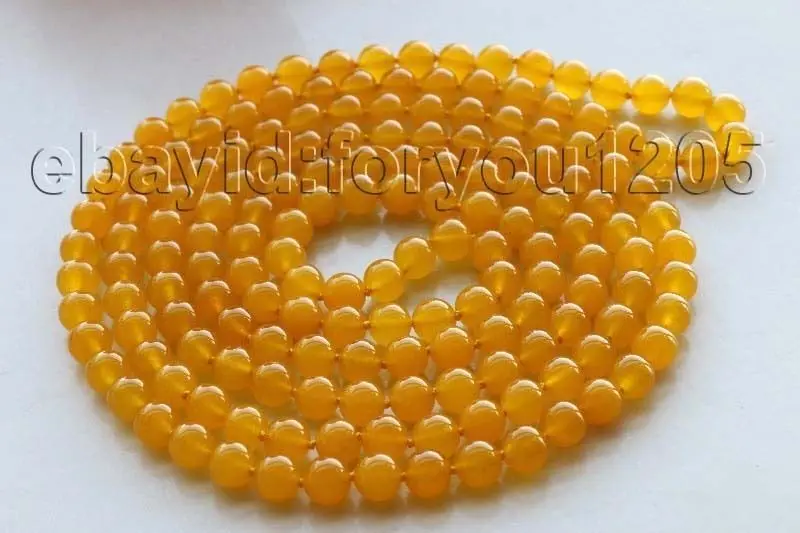 FREE shipping&gt&gt&gt&gt65&quot Longest Genuine Natural 10mm Yellow Round Jade Necklace #f2038! 6.07 | Украшения и аксессуары