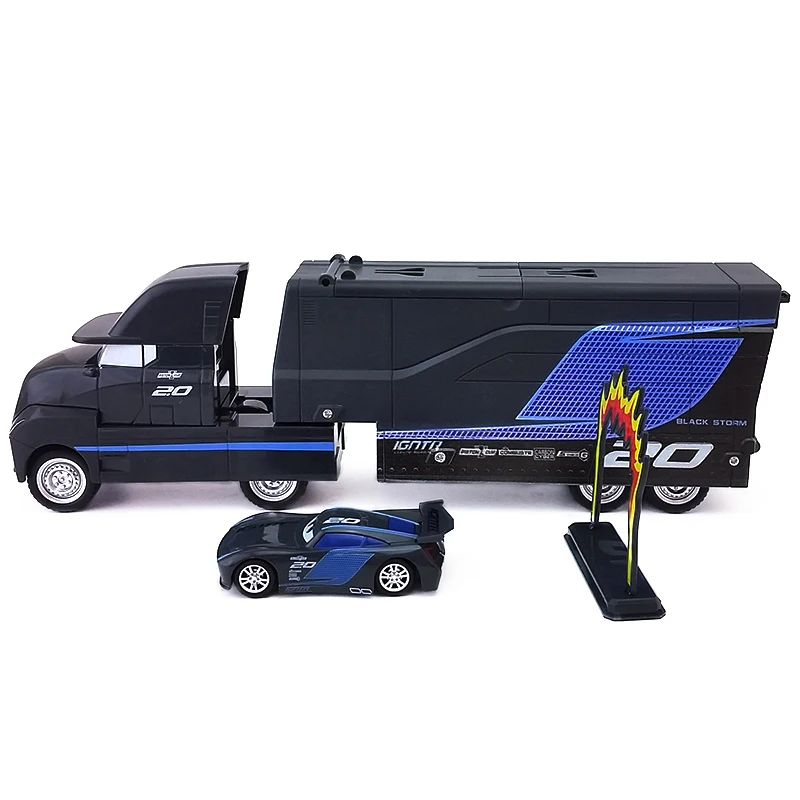 Disney Pixar Cars 3 Jackson Storm And Hauler Truck пластиковая Игрушечная машина 1:55 свободная
