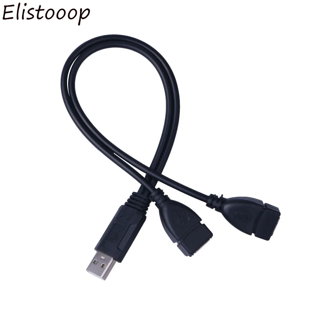 Elistoooop, usb кабель для зарядки, кабель-удлинитель, USB 2,0 A, 1 штекер-2, двойной USB, Женский концентратор данных, адаптация питания