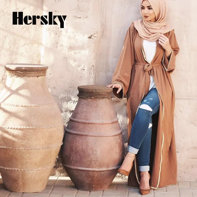 

Elegant Adult Dubai Beading Open Abaya Muslim Woman Caftan Dress Islamic Abayas for Women Turkish Robe Cardigan Dresses Clothing