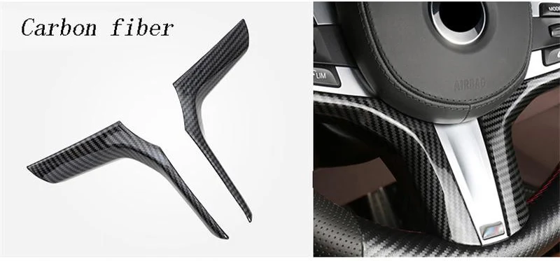 Автомобиль Стайлинг для BMW 5 Serise G30 G38 наклейки рулевое колесо декоративной отделкой наволочки декоративные интерьер авто аксессуары - Название цвета: carbon fiber