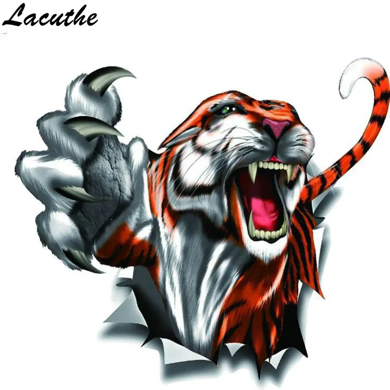 Lacuthe 3D автомобильный Стайлинг с забавным тигром стикер для автомобиля