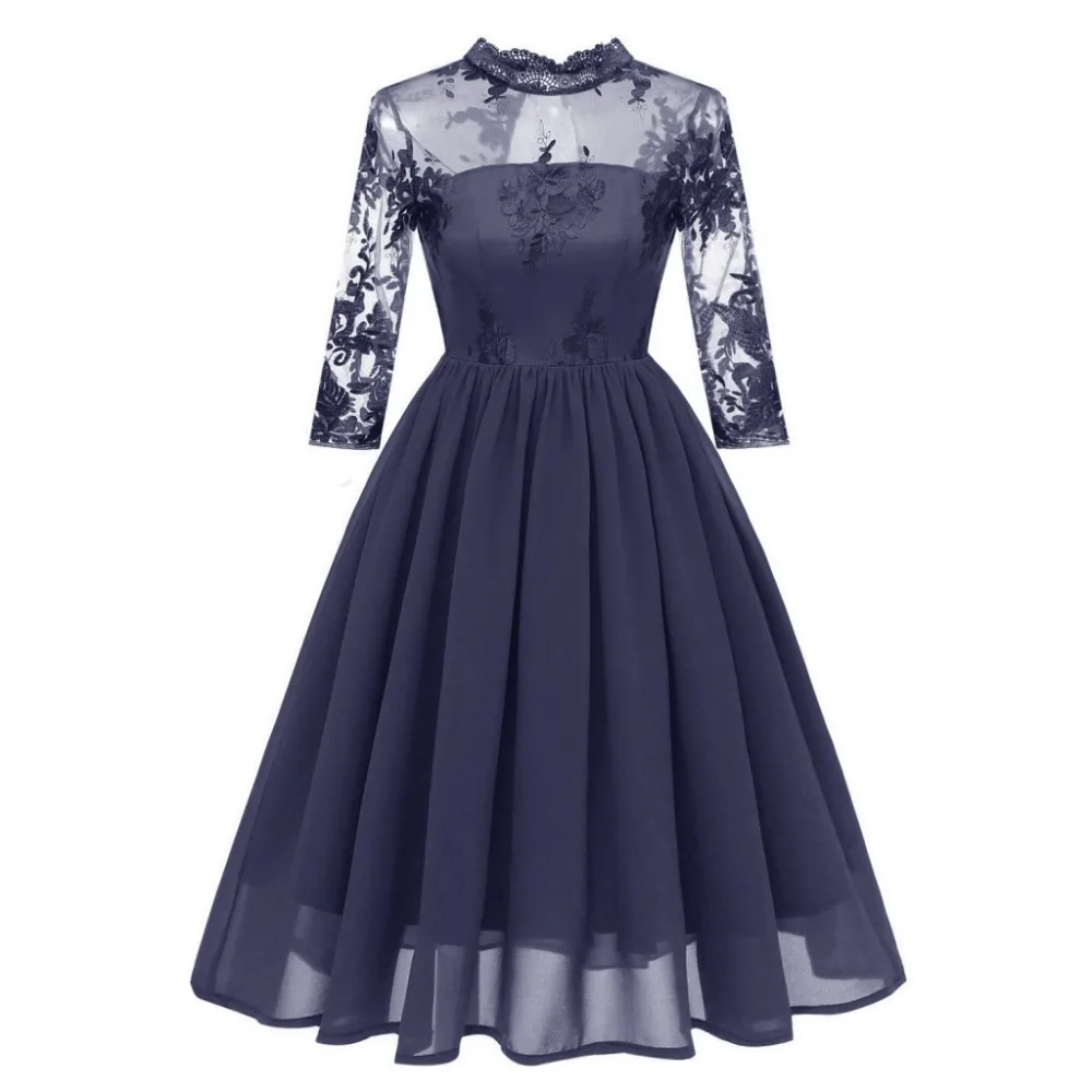 fit and flare formal dress with sleeves