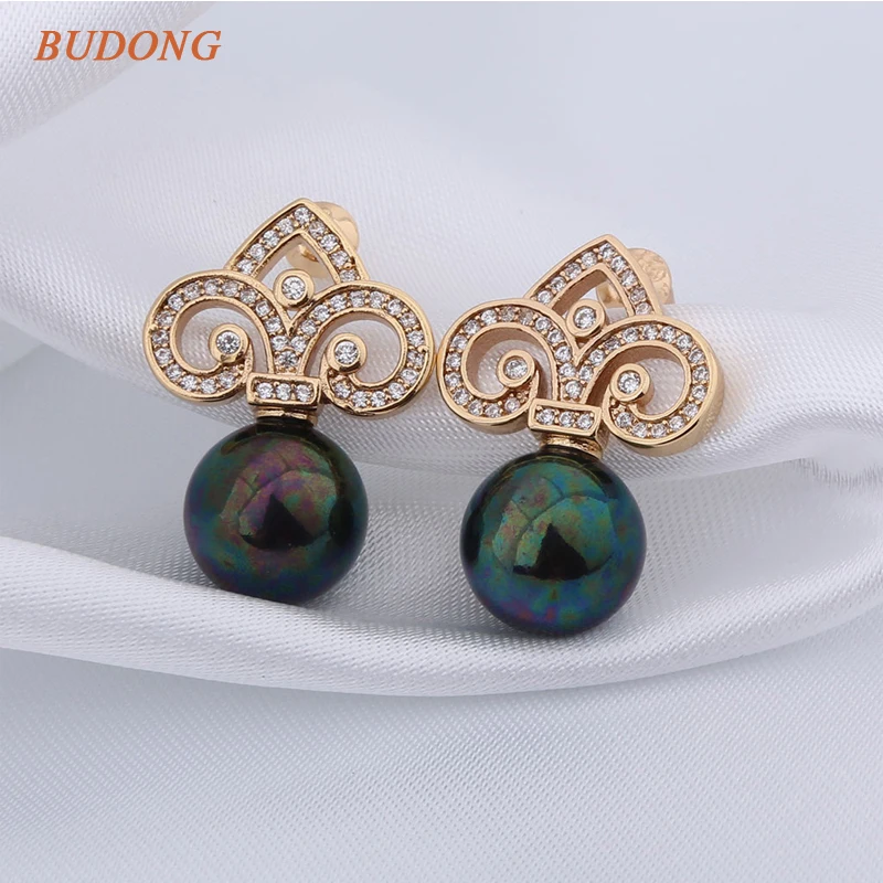 Женские серьги-короны BUDONG серебряные/золотистые серьги с имитацией жемчуга и