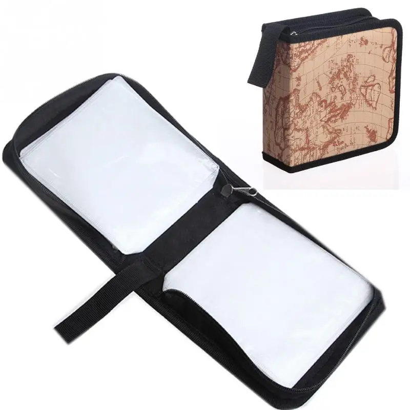 

New CD Case 40 Disc Case Map Stripe Box Organizer Holder Storage Bag DVD Carry EVA CD Protective Cover #1030