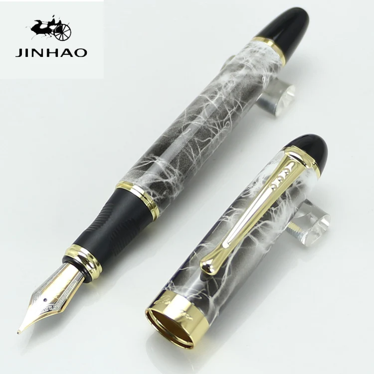 JINHAO X450 18KGP Broad Nib Fountain Pen Grey Marbled Free shipping new