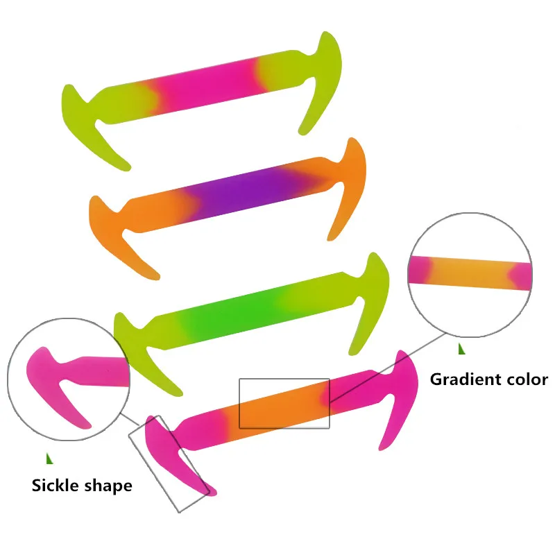 Модные эластичные шнурки для мальчиков и девочек, без завязок, Все кроссовки с ремешком, новинка, шнурки для обуви, эластичные силиконовые шнурки для обуви