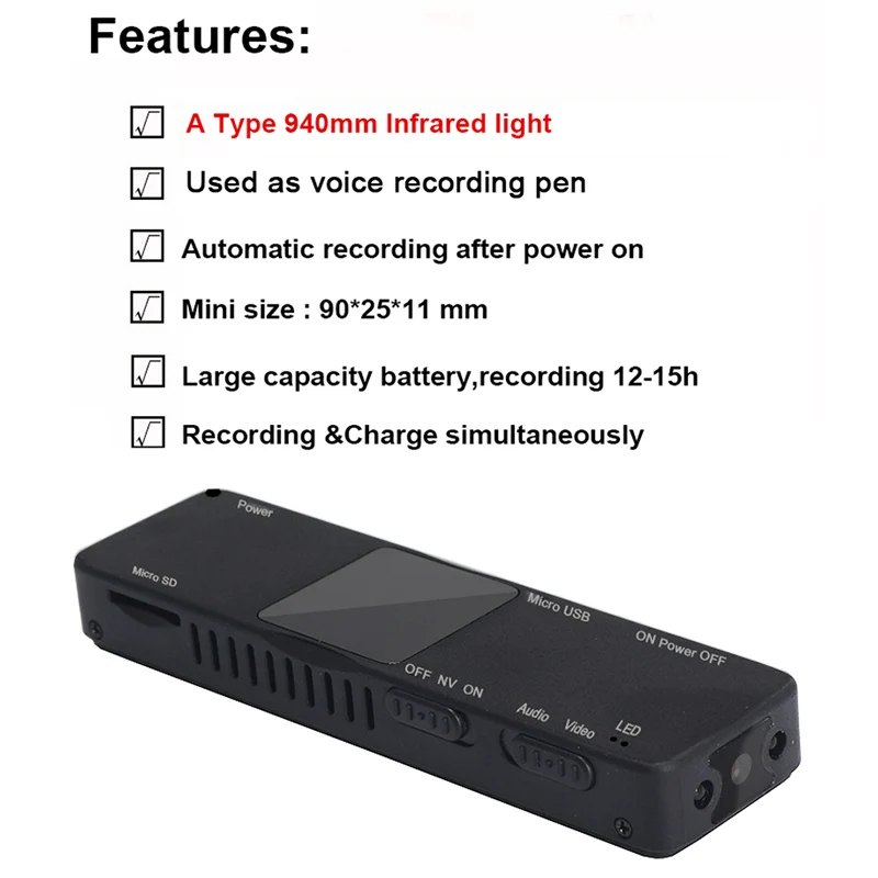  Mini Macchina Fotografica Della Penna Digital Voice Recorder Con 1080 p HD Mini Macchina Fotografic