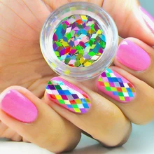 New Arrival Colorful Nail Glitter Powder Art Decoration Rhombic Mulit-color Shining Nail Powder 3d DIY Nail Decoration Focallure