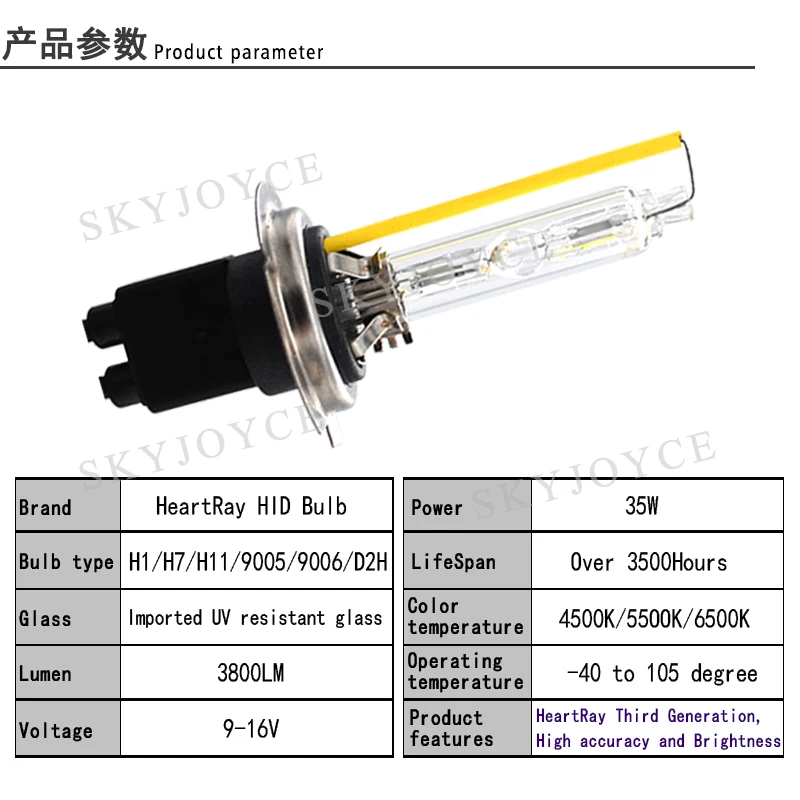 SKYJOYCE 55 Вт Быстрый Яркий комплект ксенона AC 55 Вт ДЛТ F5 Быстрый старт HID Балласт реактор 35 Вт HeartRay H1 D2H 4500K 5500K H7 H11 HID лампы