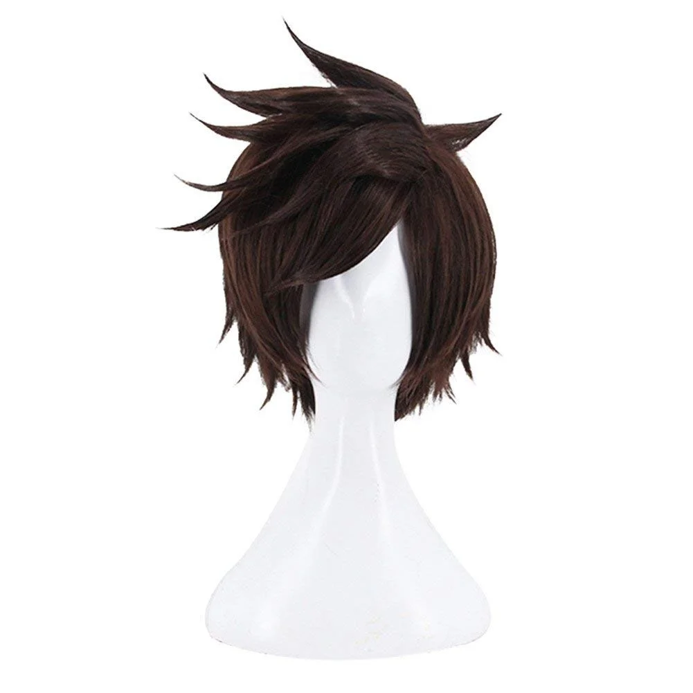 Anilnc Аниме Короткие Темно-коричневые OW над часами Косплей Трейсера парики для волос