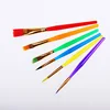 6 Pcs/Set Colorful Tip Flat Child Paint Brushe Plastic Handle Nylon Paint Brushes Set Drawing Art Supplies ► Photo 2/6
