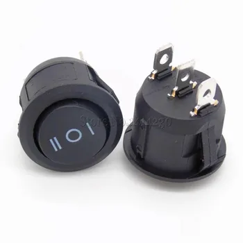 

2020 Hot Sale High Quality Rocker Switch Black 3 Position SPDT Snap-in ON-OFF-ON 3 Pin Round Switch 10A/125V 6A/250V AC