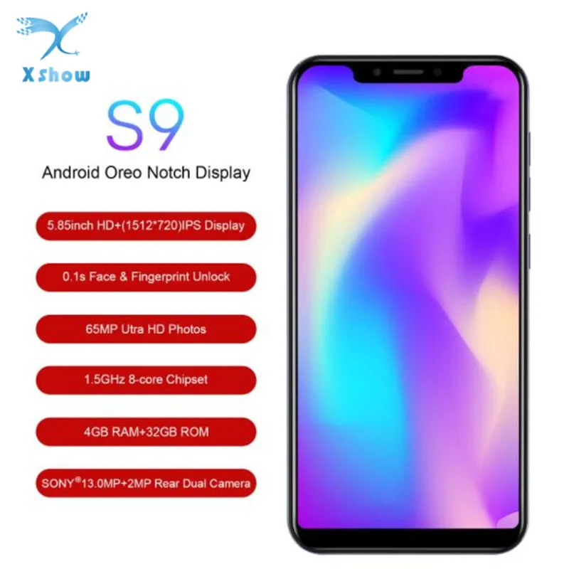 

Original LEAGOO S9 4G LTE Smartphone 5.85" 1080P 4GB RAM 32G ROM MT6750 Octa Core Android 8.1 3300mAh Fingerprint Mobile Phone