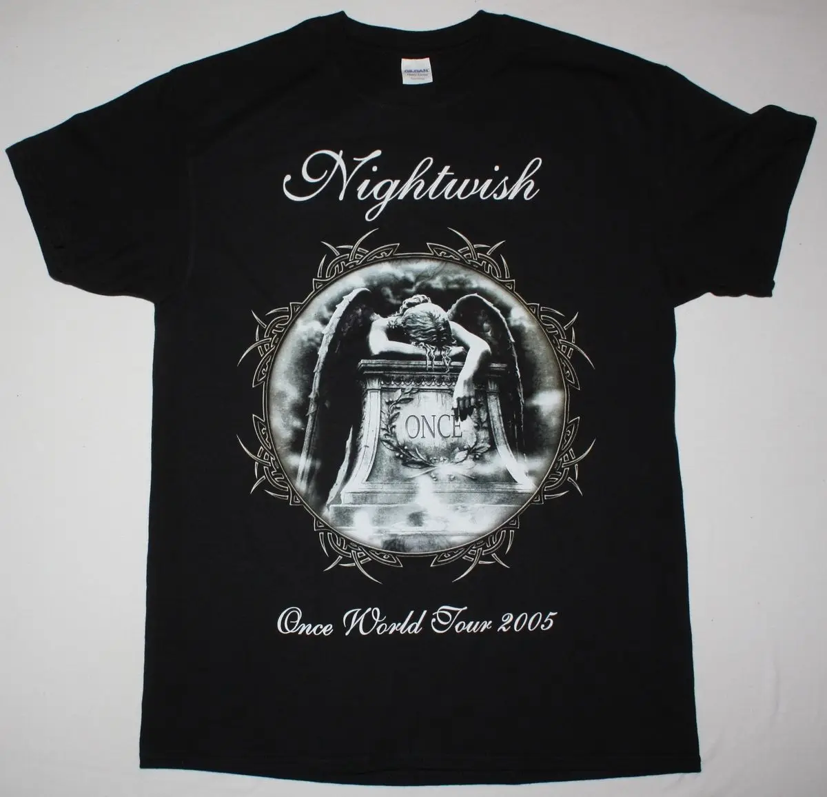 NIGHTWISH ONCE SYMPHONIC METAL TARJA TURUNEN WHITIN TEMPTATION NEW BLACK T-SHIRT Normal Short Sleeve Cotton T Shirts | Мужская одежда