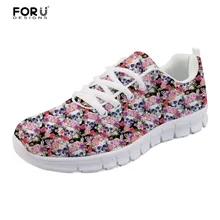 FORUDESIGNS/Женская удобная сетчатая обувь с принтом черепов; модная повседневная женская обувь для девочек; zapatos