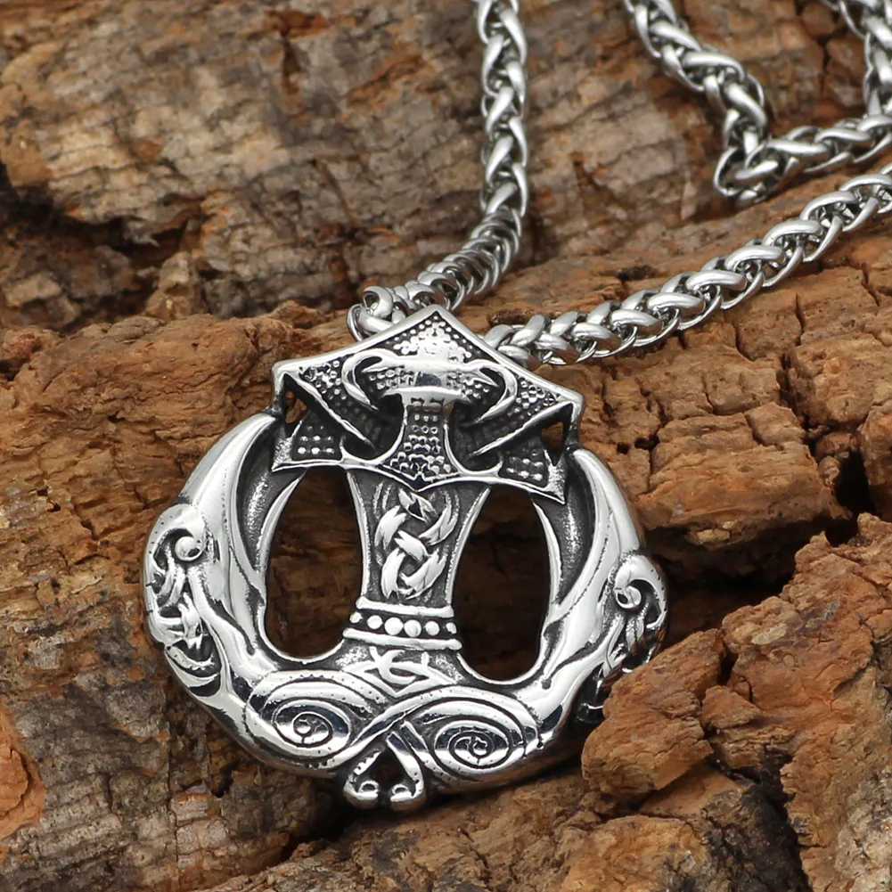 Скандинавский Викинг odin Ворон Тор молот Mjolnir stainles стальной кулон