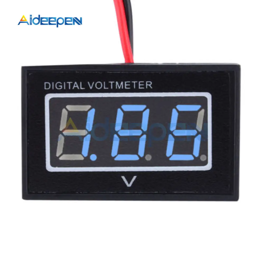 

Waterproof Digital Voltmeter DC 2.5-30V Digital Voltmeter Voltage Panel Meter Blue LED Screen For Electromobile Motorcycle Car