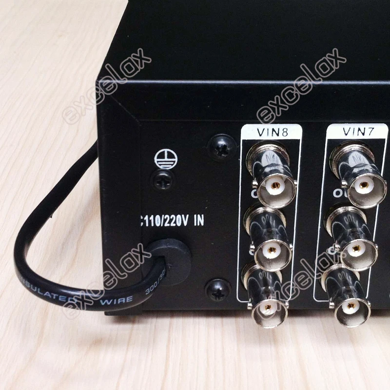 8 In 16 Out Composite CVBS BNC Video Distributor 8CH Input 16CH Analog CCTV Security Camera Signal Amplifier Video Splitter