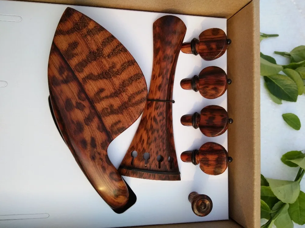 

violin parts 4/4, chinrest, pegs, tailpiece, endpin b-002# 1 set Deluxe new snakewood