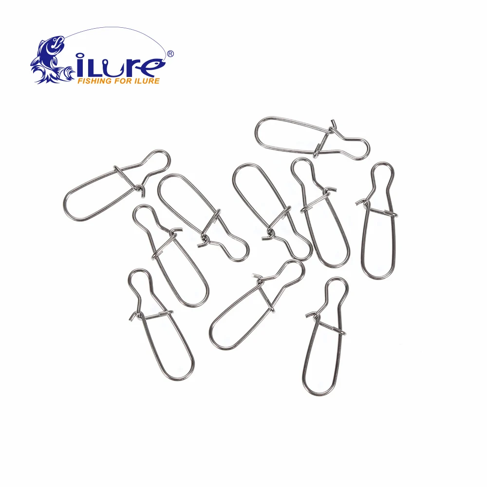 

iLure 50 Pcs/lot 7mm-50mm fishing plug pin lock clips stainless steel fishing snap hook vortex fishing tools