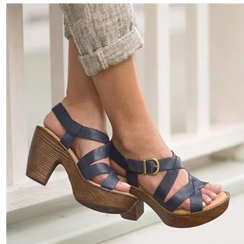 

17 years of new high-end leather heels high comfort shoes fashion sandals 36-40.5