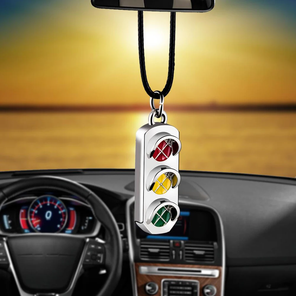Luces de tráfico colgantes para coche, adornos automáticos, decoración de retrovisor Interior, accesorios de coche, regalos de estilo|Ornamentos| - AliExpress