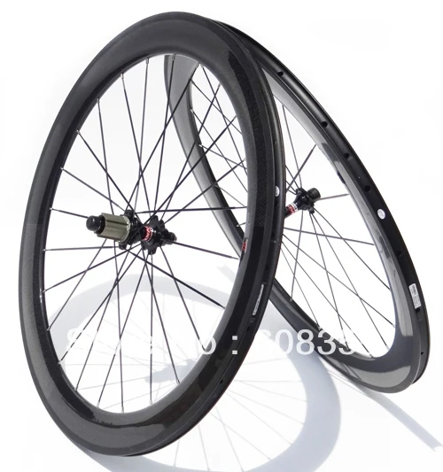 

Full Carbon Road Bike Bicycle 700C Clincher Wheelset RIM 60mm Clincher Rim + Spokes + hub + Brake Pads + QR skewers