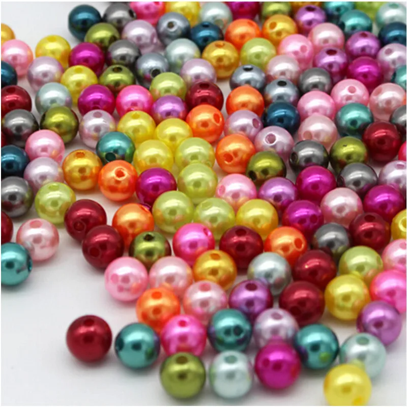 

GHRQX 6/8/10mm Mix color Pearl Imitation Round Beads Jewelry Accessories