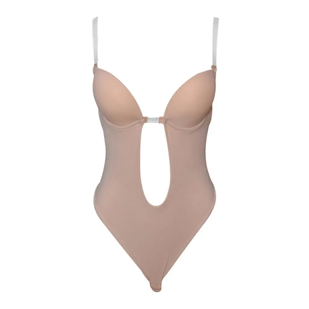 

One Piece Women Plunging Deep V-Neck Strapless Backless Bodysuit