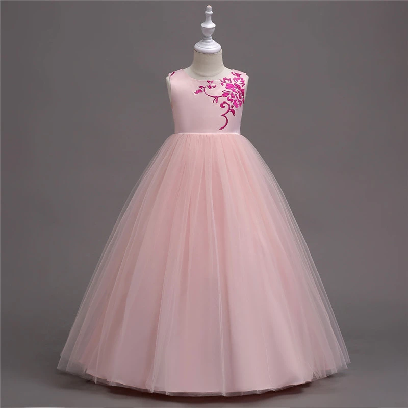 

Fashion Elegant Dress for Girls Flower White Large Size Wedding Party Dress Kids Teenage Girls Clothing Children Evening Dresses