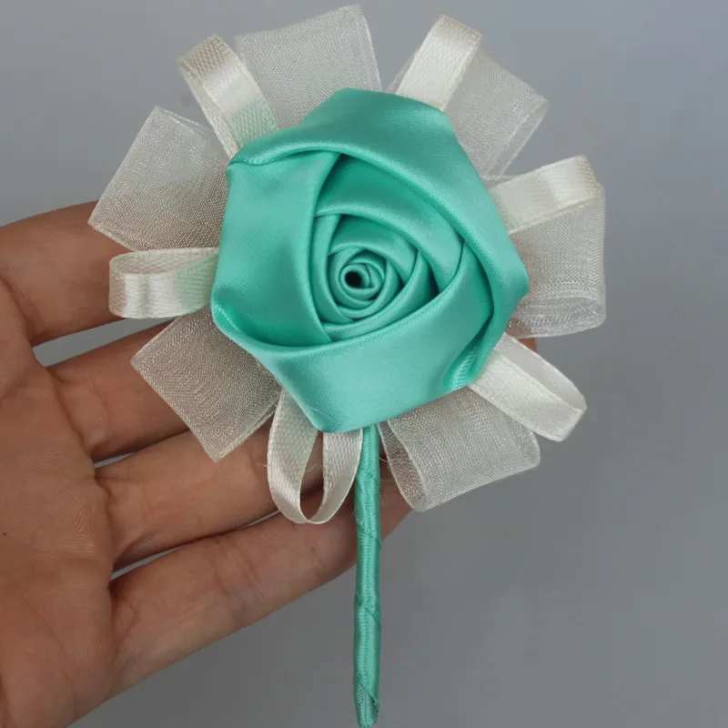 Cheap Wedding Supplies Man Groom Boutonniere Satin Rose Men