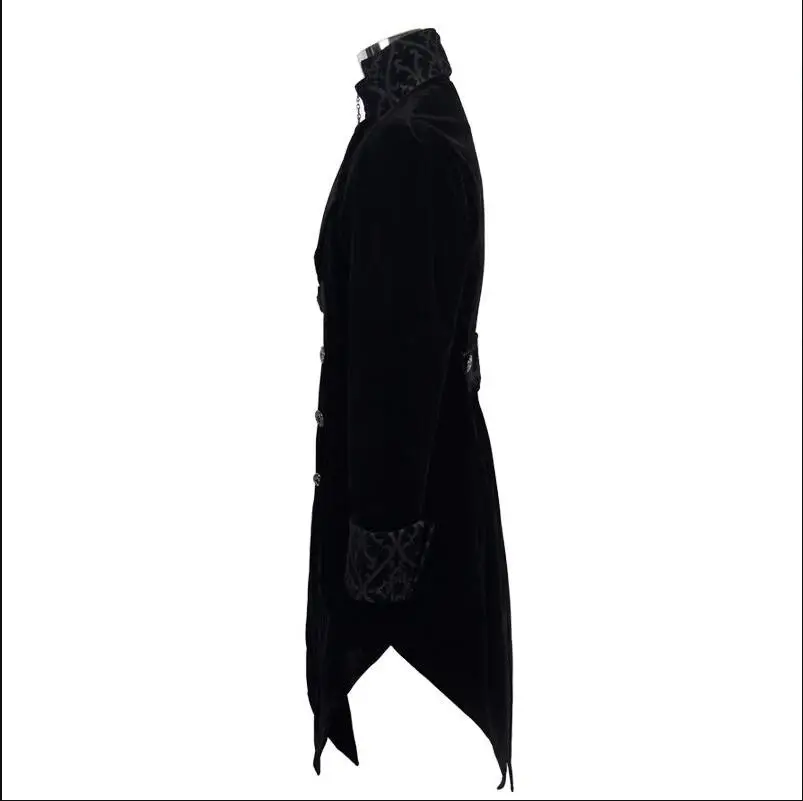 Осень Зима стимпанк готический длинное пальто мужское модное подиумное стильное пальто мужское нейтральное тонкое Ретро стиль Готический вельветовый Тренч