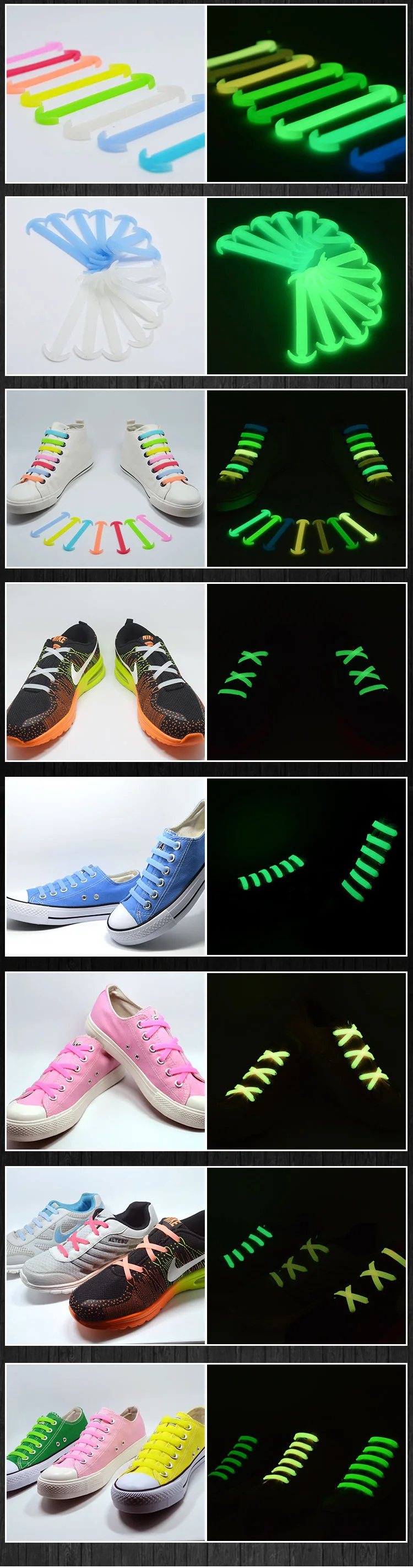 Joyhopy 14 шт./пара модные Дизайн Для мужчин женская обувь шнуровка без галстука без моющиеся световой Шнурки для всех Спортивная обувь