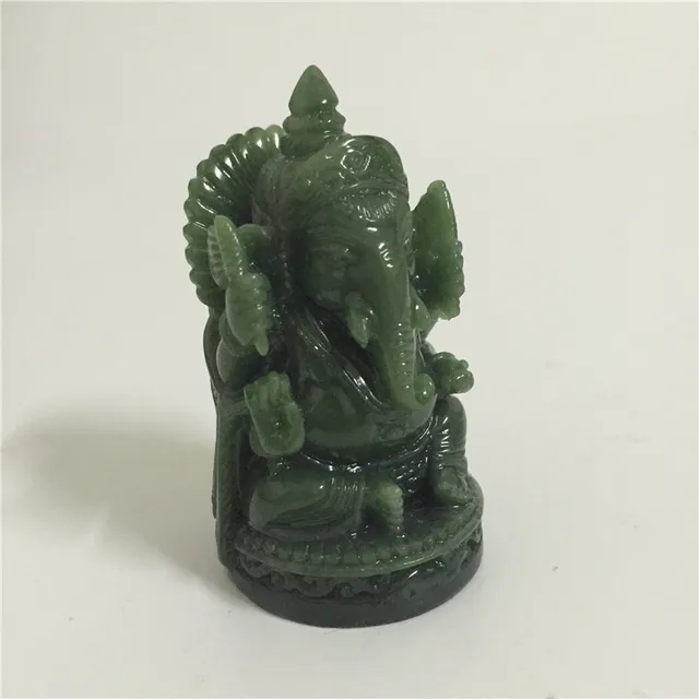 Statue de bouddha Ganesha, Sculpture d'éléphant et de dieu, Figurine Ganesh, pierre de Jade artificielle, accessoires de décoration de jardin pour la maison 2