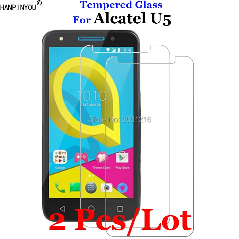 

2 Pcs/Lot For Alcatel U5 5.0" Tempered Glass 9H Premium Screen Protector Film For Alcatel U5 U 5 5.0 Inch