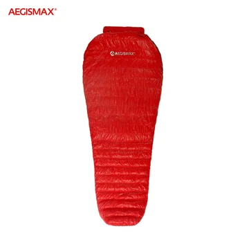 

Aegismax New Mini Upgrade Nano-L outdoor Sleeping Bag 95% White Goose Down Splicing Mummy Ultralight Hiking Camping 800 FP Red