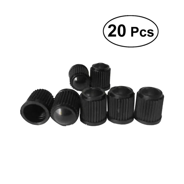 20pcs Plastic Bicycle Car Tire Valve Stem Caps Schrader Valve Caps Dust Covers for Bike Auto SUV Truck Motorcycle (Black)