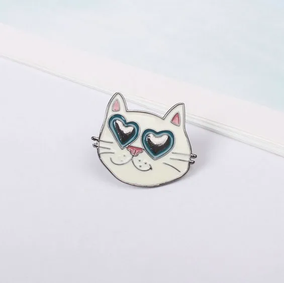 1 предмет Cat образный знак кот брошь рюкзак Значки украшения металла броши - Цвет: 2