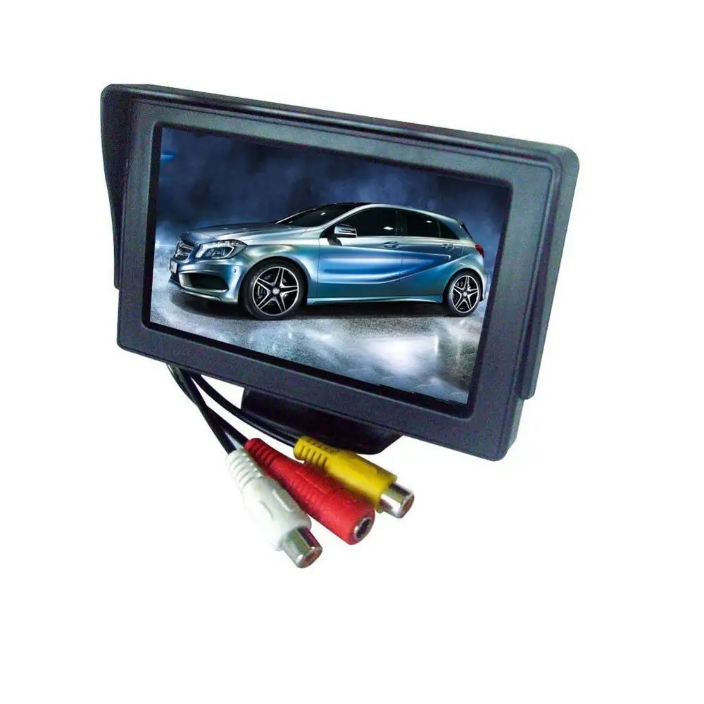 TFT lcd цветной антибликовый HD 4,3 дюймов 2 видео вход автомобильный монитор экран DVD VCD с камерой заднего вида