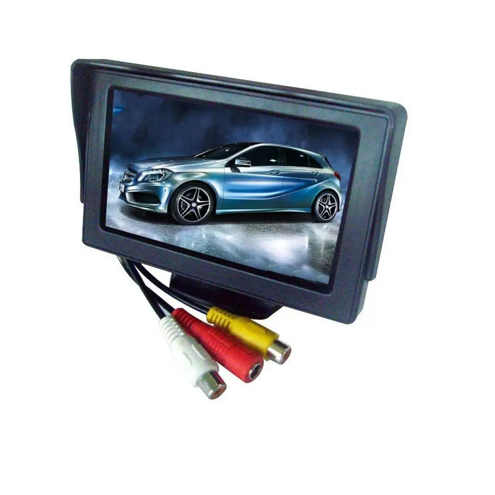 Sale TFT LCD Color Anti-glare HD 4.3 inch 2 Video Input Car Monitor Screen DVD VCD with Reversing Camera 0