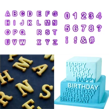 

40pcs Upper & Lowercase Alphabet Cookie Cutter Plastic Capital number Fondant Cutter Baking Cupcake Mold Cake Decorating
