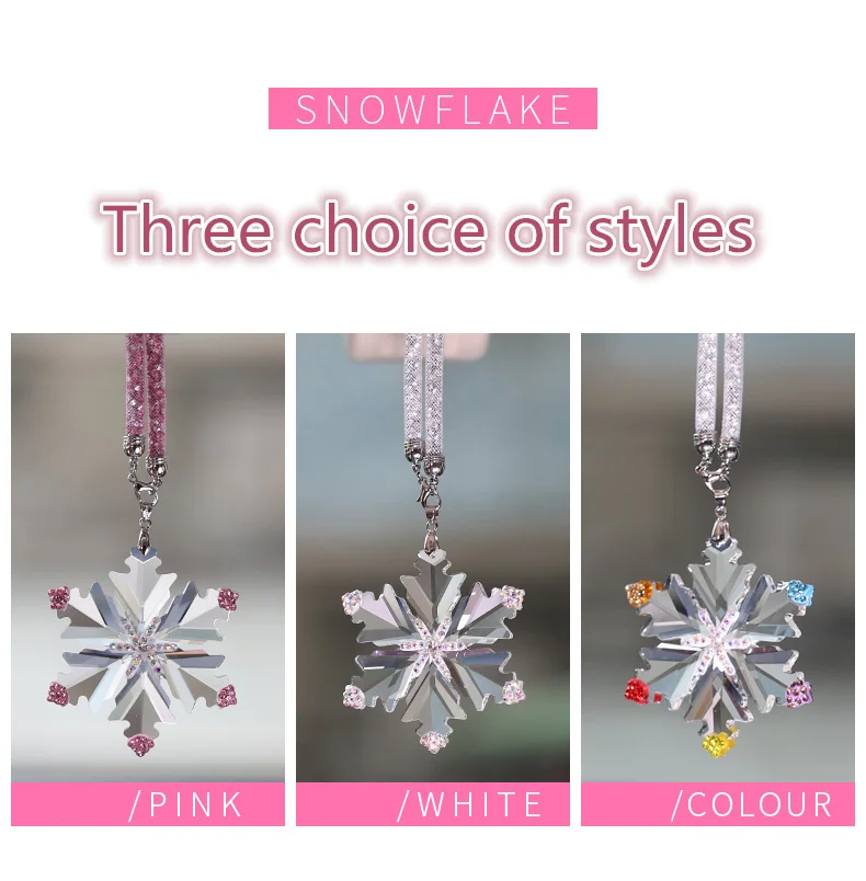 Automotive interior decoration crystal snow flashing romantic Pendant Hanging pendant rear view mirror Pendant in vehicle